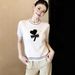 Women's Clothing Bow Tie Knitted T-Shirt For Women Short-Sleeved Summer Top Super Cute Design Real Photos_ecoleips.com
