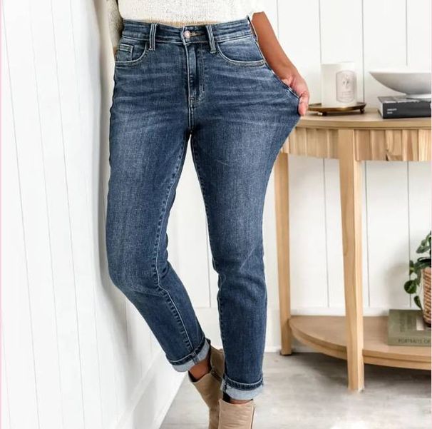 Women's Clothing Stretch Jeans Tight Fitting Skinny Pants Large Size_ecoleips.com