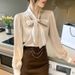 Women's Clothing Send Bow Tie Professional Shirt Women's Long Sleeve Early Autumn New Top Design Niche Spring And Autumn Chiffon Shirt_ecoleips.com