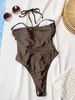 Women's Clothing Feminine Backless Hollow Out Triangle One Piece Swimsuit Resort Sexy High End Simple Women's Clothing Swimwear_ecoleips.com