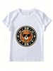 Women Crew Neck Short Sleeve T Shirt DR Circle Sunglasses Basketball Bear Badge Graphic Tee Retro Sport Hip Hop Loose Casual Streetwear Tops_ecoleips.com