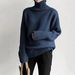 Classic Crewneck Sweater For Women – Versatile Solid Color Knit Top (XS-XXL, Navy Blue/Olive Green)_ecoleips.com