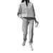 Women's Clothing Autumn Winter Solid Color Long Sleeved Fleece Lined Pullover Sweater And Elastic Waist Jogger Pants Two Piece Set_ecoleips.com