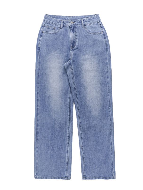 Women’s Clothing Women's Solid Washed Loose Jeans Street Style Loose Jeans Casual Wide Leg Pants_ecoleips.com