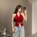 1070#Halter Neck Vest Women, Summer Outerwear Unique Design, Chic And Stunning Sexy Top With Chest Pads For Outer Wear_ecoleips.com