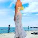 Women Elegant Summer Dress Sexy V‑Neck Spaghetti Strap With Floral Print & Figure‑Flattering Waist‑Cinch Design_ecoleips.com