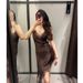 ZR Women's Fashion Cross-Border 2025 Silk Texture Sexy Lace Asymmetrical Strap Dress 5919200_ecoleips.com