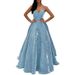 Women's Clothing Fashion Suspenders Suspenders Glitter Banquet Event Elegant Slim Long Dress Evening Dress_ecoleips.com