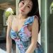Women's One Shoulder Ruffle Print One Piece Swimsuit Stylish Flirty Beachwear Clothing Set_ecoleips.com