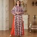 Women's Ethnic Style Long Robe Embroidered Dress Elegant Printed Jalabia Gown with Long Sleeves for Evening Wear_ecoleips.com