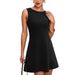 2025 New Solid Color Spicy Girl Short Sleeveless Skirt High-End Round Neck Women's Dress_ecoleips.com