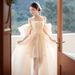 Korean Version Fairy Temperament Off-Shoulder Dress 2026 Bride Wedding Morning High-End Outdoor Travel Shoot Marriage_ecoleips.com