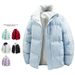 Women's Clothing Winter Puffer Jacket With Stand Collar, Trendy Short Coat For Couples, Thickened Casual Unisex Outerwear, Stylish And Versatile_ecoleips.com