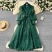 Women's Clothing French Elegance Embroidered V-Neck Dress – Spring Floral Lantern Sleeve A-Line Maxi Dress (Black/Beige/Green/Red/Sky Blue, S-XXL)_ecoleips.com