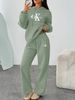 Women's High-End Casual Sports Suit Trendy Fashion Brand Jacket With Wide Leg Pants Spring New Style Two-Piece Set_ecoleips.com