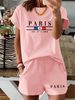 Women’s 2 Piece Outfit Set – Oversized Graphic T-Shirt And Biker Shorts Matching Set, Casual Summer Lounge Tracksuit For Daily Wear-312_ecoleips.com