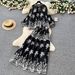 Women's Clothing Style Women's Autumn Set Gentle Elegant Loose Fitting Lantern Sleeve Embroidered Shirt High Waisted Full Skirt_ecoleips.com