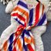 Women's Clothing Women's Slimming Long Dress V Neck Colorful Striped Pattern Resort Style Suitable For Commuting Summer Wear_ecoleips.com