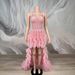 Women's Baby Blue Rhinestone Halter Neck Mini Dress With Train Fashion Show Photoshoot Birthday Party Ladies' Prom Evening Wear_ecoleips.com