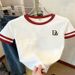 2026 Women's Color Block T-Shirt Round Neck Loose Short Sleeve Casual Top Cross Border Spot Goods_ecoleips.com