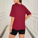 Women's Clothing Solid color all match digital printing two piece short sleeved shorts loose casual spring and summer_ecoleips.com