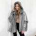 Women's Clothing Women's Casual Loose Hooded Patchwork Jacket Autumn Fashion Outerwear Style For Formal & Casual_ecoleips.com
