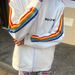 Autumn New Rainbow Light Luxury Unisex Internet Celebrity Couple Sweatshirt Zipper Cardigan Student Angel Jacket_ecoleips.com