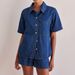 Women's Clothing Summer New Washed Retro Solid Color Short Sleeved Shirt Shorts Denim Suit Women_ecoleips.com