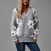 Aria Basics Aria Basics Autumn Winter New Lace V-Neck Anti-Mink Jacquard Pullover Knit Foreign Trade European American Cross-Border_ecoleips.com