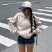 ANS Women's College Style Long Sleeve Cardigan Sweatshirt Jacket Loose Top Trendy Streetwear For Autumn Couple_ecoleips.com