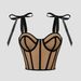 European And American Hot Girls Sexy Contrast Color Straps Slim Fit Versatile Short Navel Exposed Steel Ring Fishbone Camisole 60712_ecoleips.com