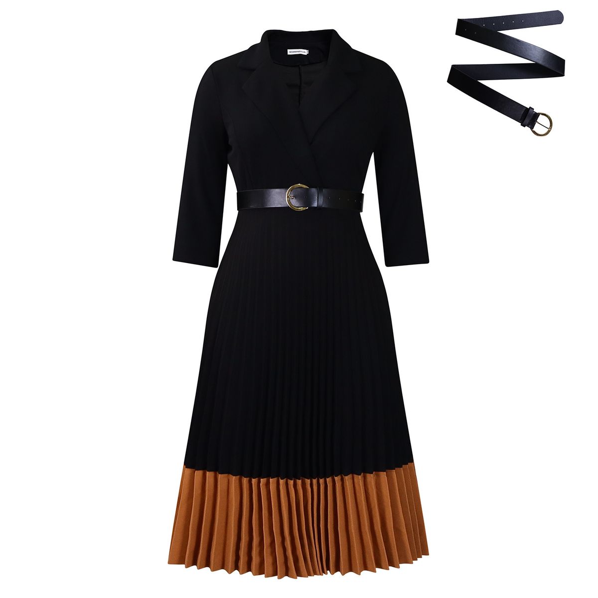 Women's Clothing Autumn And Winter European And American Fashion Women's Suit Collar Fashion OL Elegant Pleated African Dress_ecoleips.com