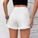 Women's Clothing Ins New Casual High Waist Raw Edge Hole Denim Shorts_ecoleips.com