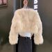 Big V-neck Fox Fur Jacket Autumn And Winter Temperament Short Fur Coat_ecoleips.com