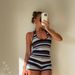 2026 Summer Women's Halter Neck Striped Knit Tank Top Shorts, European And American Hot Girl Casual Bikini Two-Piece_ecoleips.com