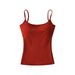 2025 Summer New Slim Fit Sexy Hot Girl Padded Camisole Short Tank Top Wholesale_ecoleips.com