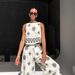 Fashion Casual Sexy Linen Vest Wide Leg Pants Suit_ecoleips.com