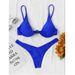 Women's Clothing Solid Color Push Up Underwire Bikini Two Piece Swimsuit Three Piece Set For Vacation_ecoleips.com