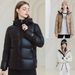 Black & Gold Quilted Short Puffer Jacket – Korean Loose Fit Winter Coat For Women (White/Black/Khaki)_ecoleips.com