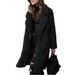 Double-Faced Fleece Coat – Oversized Longline Trench Coat For Women | Reversible Collar | Pure Color | S-3XL_ecoleips.com