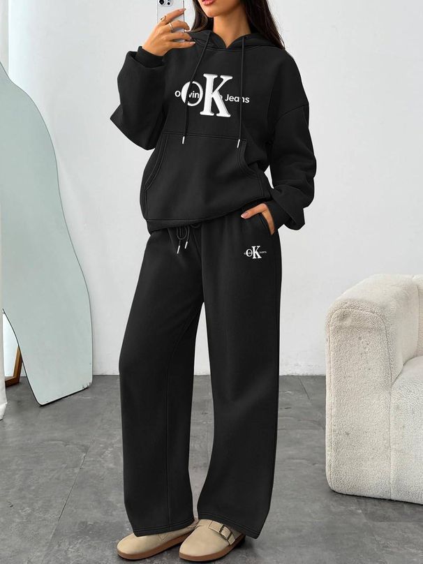 Women's High-End Casual Sports Suit Trendy Fashion Brand Jacket With Wide Leg Pants Spring New Style Two-Piece Set_ecoleips.com