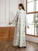 Women's Long Robe With Print And Beads, Plus Size Dress, Fashionable Outerwear, Elegant And Stylish, Perfect For Special Occasions_ecoleips.com