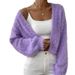 Women's Clothing Autumn And Winter New Loose Versatile Plush Short Knitted Cardigan Small Jacket_ecoleips.com