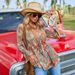 Women's Autumn Long Sleeved Shirt V Neck Print Retro Flared Sleeves England Style Elegant Fashion Blouse for Spring/Summer_ecoleips.com