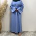 Modest Abaya Dress/Muslim Dress Women Elegant Tassel Sleeve Full Skirted Dress For Women Stylish Versatile Muslim Fashion Dress_ecoleips.com
