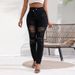 Women's Clothing Denim Autumn High End Large Size Ripped High Waist Slim Niche Washed Women's Jeans_ecoleips.com