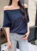 Women's Clothing Pure Desire One Shoulder White Angled Shoulder Long Sleeved T Shirt Female Loose Bottoming Shirt Lazy Chic Beautiful Top_ecoleips.com