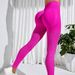 Seamless Peach Hip High Waist Yoga Pants Hollow Striped Sports Tight Trousers Sweat-absorbent Breathable Sports Leggings For Women_ecoleips.com