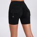 K Workwear Tight Shorts Women's High Waist Elastic Hip Lifting Button Yoga Pants Quick Drying Running Fitness Pants_ecoleips.com