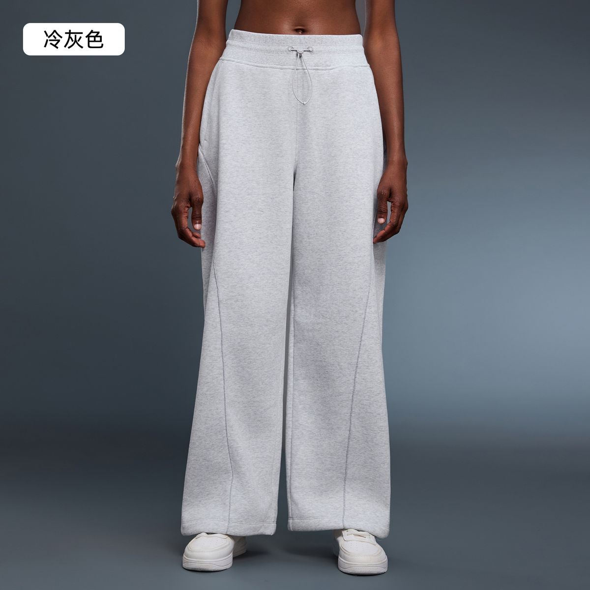 Fleece Lined Warm Sweatpants, Tapered Leg, Straight Fit, Two Way Wear, Casual, Solid Color, Loose Fit, Versatile, Autumn/winter, D25158_ecoleips.com